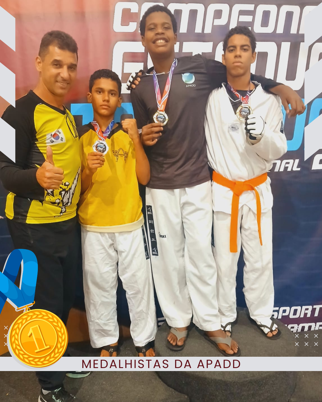 Alunos da APADD conquistam medalhas no Campeonato Estadual de Taekwondo em Domingos Martins