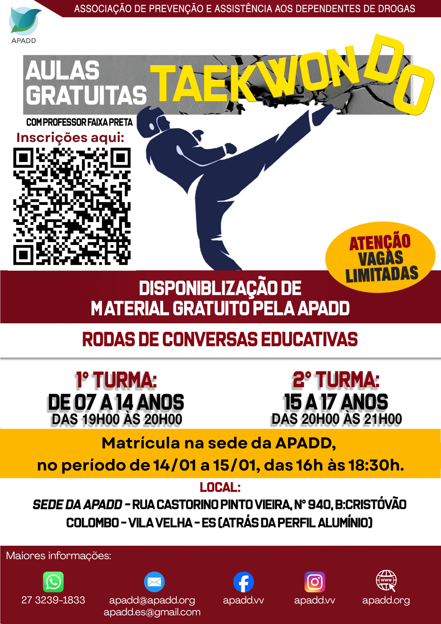 Aulas de Taekwondo da APADD são retomadas e seguem com vagas gratuitas